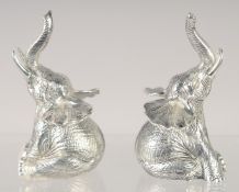 A PAIR OF 800 ELEPHANT SALT AND PEPPERS. 1.5ins high.