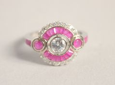 A SILVER ART DECO STYLE RING.