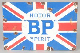 A B.P. MOTOR SPARES ENAMEL SIGN. 7.5 X 11.5ins.