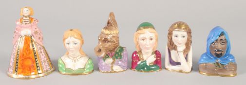 ROYAL WORCESTER CONNOISSEUR COLLECTION CANDLE SNUFFERS Anne of Cleeves, Shakespeare, Titania,