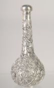 A CHINESE BAMBOO DESIGN PERFUME BOTTLE. 4ins long.
