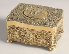 A SUPERB 19TH CENTURY GERMAN SILVER.925 SINGING BIRD BOX, the case decorated with scrolls and