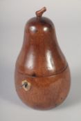 A GOOD PEAR TEA CADDY 7ins high.