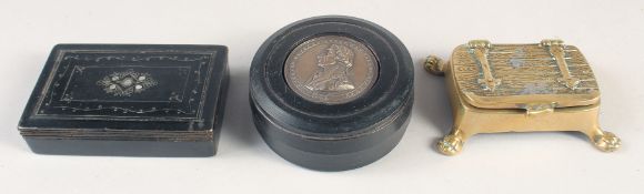 THREE VARIOUS SNUFF BOXES.