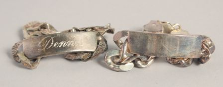 TWO HEAVY SILVER BRACELETS 132gms.