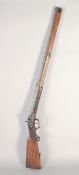 A GERMAN SPORTING RIFLE, circa 1780 converted 1835, .650 octagonal 28.5 in barrel, adjustable fore &
