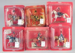 DEL PRADO, SIX DIECAST SOLDIERS ON HORSEBACK, in a Perspex case, (6).