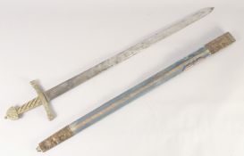 A THEATRICAL REPLICA OF A KNIGHTLY SWORD, early 20th century, straight edged pointed 28.5 in