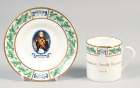 ROYAL WORCESTER, The Remember Nelson Collection Cup and Saucer, boxed.