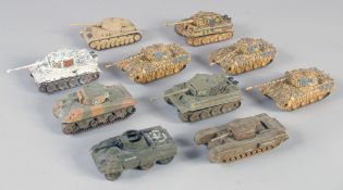 CORGI, TEN VARIOUS SMALL TANKS (10).