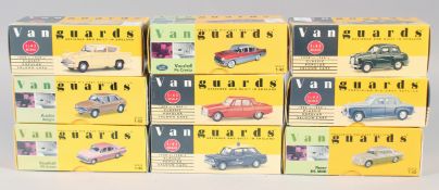 VANGUARDS, 1.43 scale cars, boxed, (9).