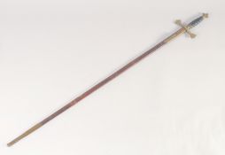 A GERMAN SOCIETY SWORD, late 19th century, slender oval blade, straight flat quillons with trefoil