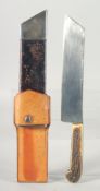 AN ANTLER HANDLE CHOPPER KNIFE, 13