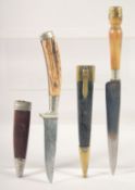 TWO BONE AND ANTLER HANDLED KNIVES, 9