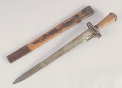 A REPLICA OF A SHORT SWORD, early 20th century, double edged tapering pointed 18in blade, hilt