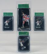NAPOLEONIC WARS, a set of four French and British soldiers in perspex. (4)