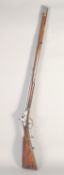 A GERMAN SINGLE BARRELLED PERCUSSION SPORTING GUN, circa 1770, converted circa 1835, octagonal to
