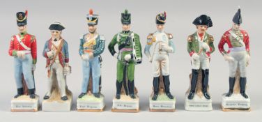 A SET OF SIX PORCELAIN SOLDIERS 6.5