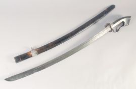 A NORTH AFRICAN NIMCHA, mid-18th century, slightly curved multi fullered blade, downturned quillon