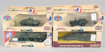 SOLIDO, Military, combat car, French truck, Dodge 4x4, Half Track, boxed, (4).
