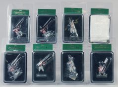 NAPOLEONIC WARS, a set of eight French and British soldiers in perspex (8).