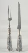 FRIEDRICH HERDER ARR SOHN, a silver handle knife and fork, 12
