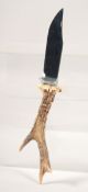 A KNIFE, with antler handle, 10.5