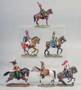 SIX VARIOUS DEL PRADO SOLDIERS, on horseback, 3.5