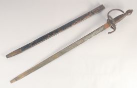 A THEATRICAL REPLICA OF A MILITARY RAPIER, early 20th century, double edged blunt 27 in blade