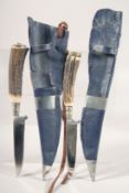 TWO BONE AND ANTLER HANDLED KNIVES, 9