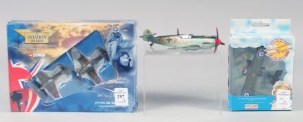 CORGI, Spitfire and Hurricane Set, Pioneers of Aviation, Days Gone, LLEDO, boxed, and a Dinky