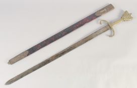A REPLICA OF A VENETIAN KNIGHTLY SWORD, early 20th century, straight edged pointed 31.5