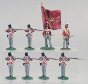 A GOOD COLLECTION OF CAST AND PAINTED SOLDIERS, average height 4.5