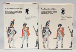 THE STADDEN COLLECTION, solid pewter painted soldiers, boxed, (2).