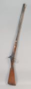A 20 BORE SINGLE BARREL PERCUSSION SPORTING GUN, circa1850, 30in barrel, flat engraved lock,