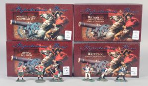 W. BRITAIN, NAPOLEONIC WARS, 17363, 00153, 00152, 17927, boxed, (4).