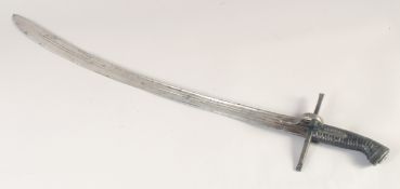 A POLISH HUSSAR'S SWORD, mid 18th century, curved single edged curved blade with three fullers