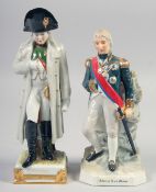 A PORCELAIN FIGURE OF ADMIRAL LORD NELSON AN NAPOLEON, 8.5