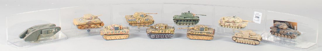 CORGI, TEN VARIOUS SMALL TANKS, (10).