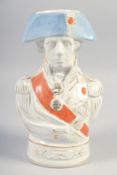 A STAFFORDSHIRE TOBY JUG OF NELSON, 10
