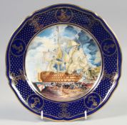 SPODE MARITIME ENGLAND PLATE, no.4, The Battle of Trafalgar no 742, boxed.