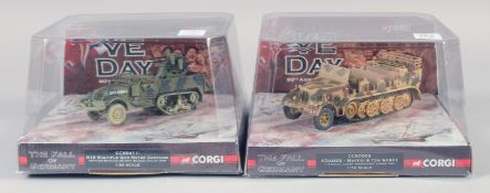 CORGI, VE Day 60th Anniversary, 1945-2005 M16 multiple gun motor carriage and a Krauss Maffei 8