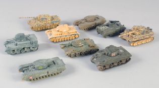 CORGI, TEN VARIOUS SMALL TANKS (10).