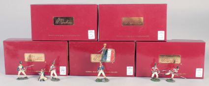 W. BRITAIN. NAPOLEONIC. 17671, 17670, 17879, 17672, 17700. Boxed (5).