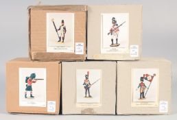 FIVE VARIOUS DIECAST SOLDIERS, boxed.