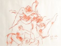 Peter Colins (1923-2001) Nude studies, chalk, signed and dated Jan 2001, 11