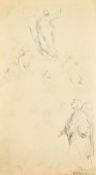 19th Century, Sketches of figures from statues, ink and pencil, 17