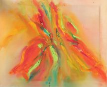 Jeff Hoare (1923-2019) British, 'Water Dancing', acrylic on canvas, titled verso, 23.5