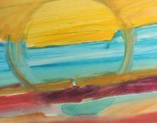 Jeff Hoare (1923-2019) British, 'Eye of a Wave', watercolour and gouache, titled verso, 15.25