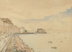 A view of Naples harbour and Castle dell' Ovo, watercolour inscribed and dated May 03,